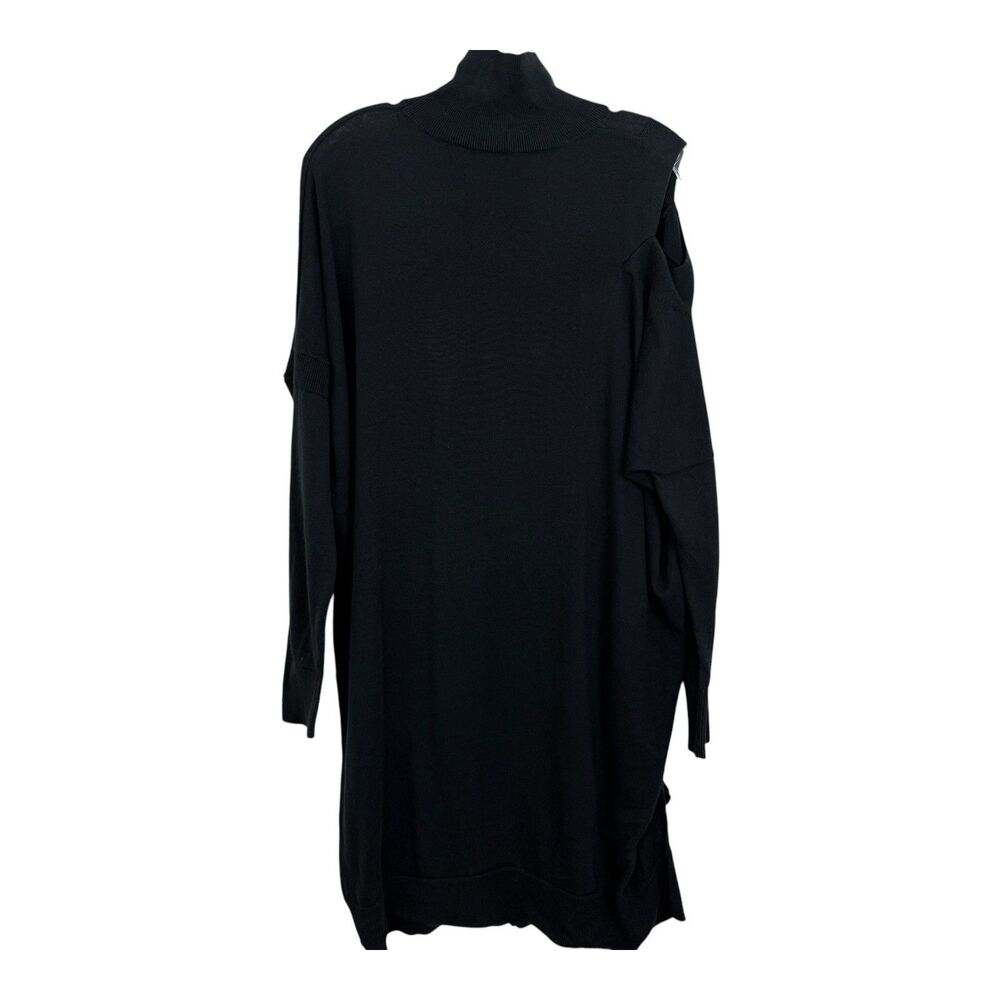 ALLSAINTS Cecily Sweater Dress Sz M Mock Neck Cold Shoulder Long Sleeves Black